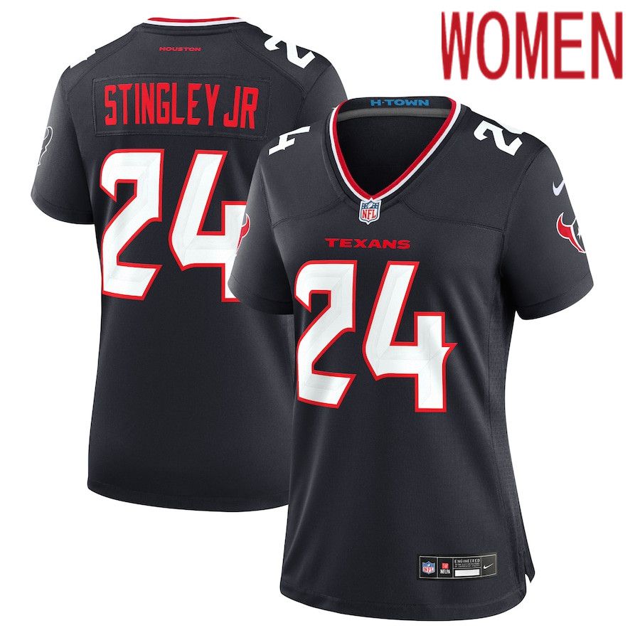 Women Houston Texans #24 Derek Stingley Jr. Nike Navy Game NFL Jersey